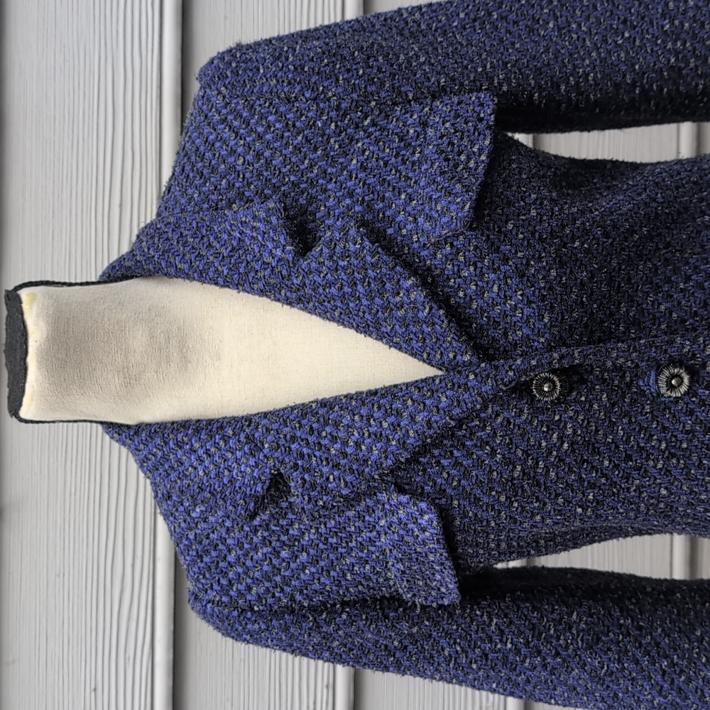 Carlisle Women's Tweed Navy Blazer Jacket  | Vintage Tweed Suit Blazer Jacket - Picture 3 of 13